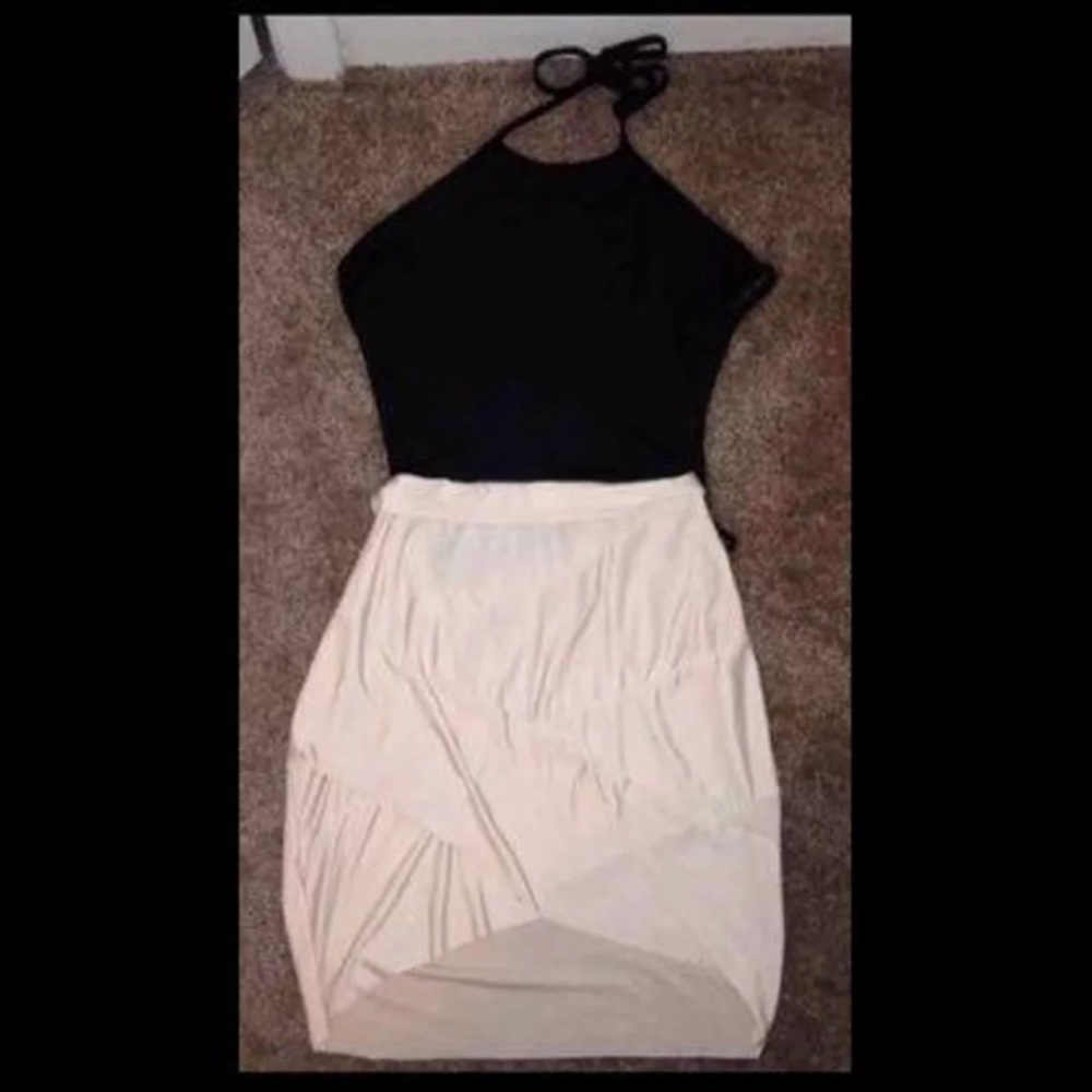 Nude & Black Body Con Dress